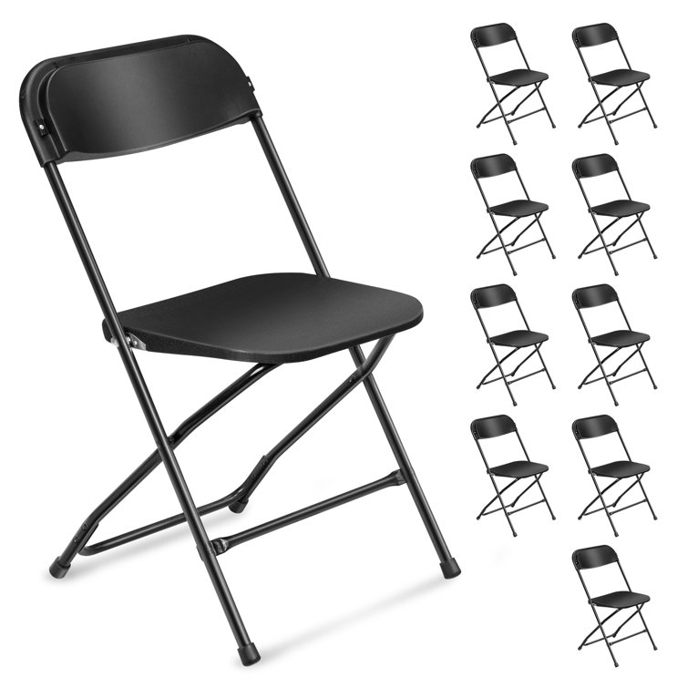 Black resin deals folding chairs